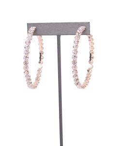Fashion Rhinestone Hoop Earrings EH810001 ROSEGOLD CL